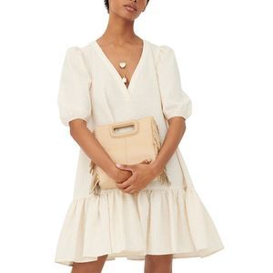 Maje Cream Puff Sleeve Dress